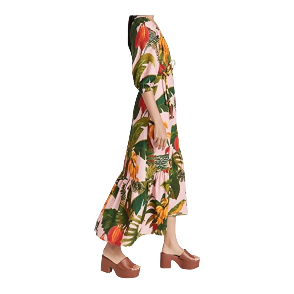 FARM Rio Mixed Prints Palm Tropical Midi Wrap Dress Medium - Picture 13 of 15